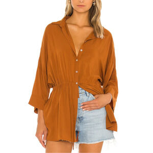 L*Space 'Pacifica' Brown Rayon Tunic Size M / L